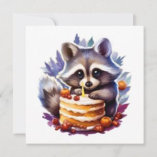 Winter Raccoon mit 1. Geburtstagstorte