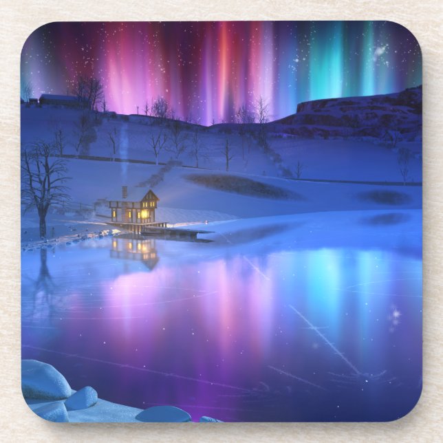 Winter Rainbow Cork Untersetzer (Vorderseite)