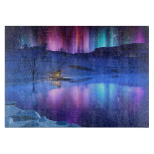 Winter Rainbow Cutting Board Schneidebrett
