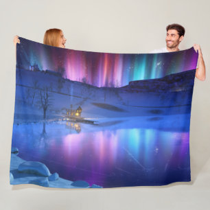 Winter Rainbow Fleece Blanket