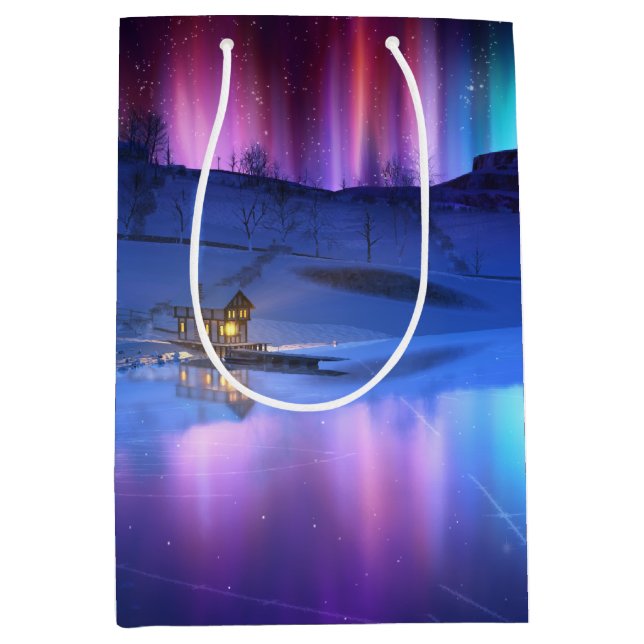 Winter Rainbow-Geschenktasche Mittlere Geschenktüte (Vorderseite)