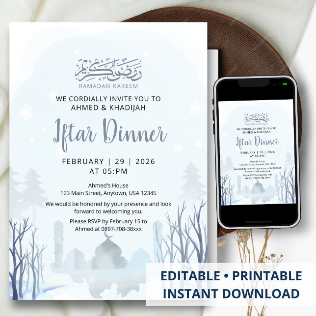 Winter-Ramadan-Iftar-Abendessen-Einladung Moschee Einladung (Von Creator hochgeladen)