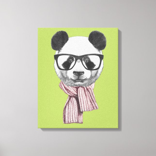 Winter Ready Panda Bär Leinwanddruck (Vorderseite)