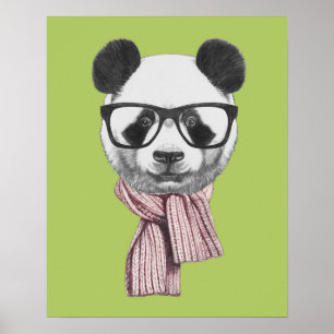 Winter Ready Panda Bär Poster