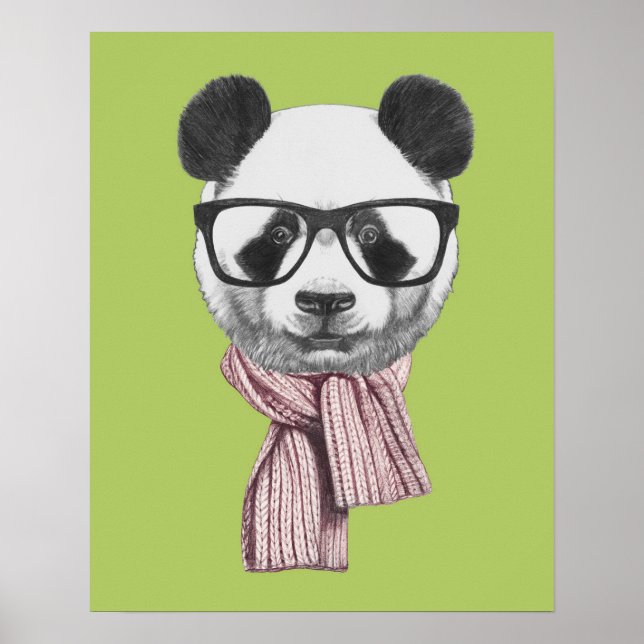 Winter Ready Panda Bär Poster (Vorne)