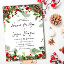 Winter Red Berries | Einladungen zu Weihnachten