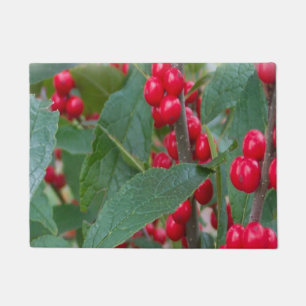 Winter Red Berries Urlaub Landschaftlich Weihnacht Fußmatte