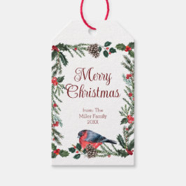 Winter Red Bird Botanisches Weihnachtsfest Geschenkanhänger