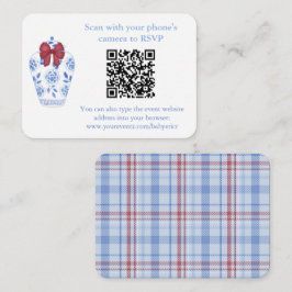 Winter Red Blue Tartan QR Code Polterabend UAWG Begleitkarte