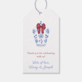 Winter Red Bow Ginger Jar Brautparty Gevor Tag Geschenkanhänger