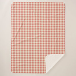 Winter Red Christmas Gingham Sherpadecke