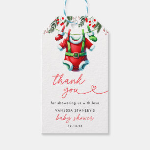 Winter Red Christmas Santa Baby Dusche Danke Geschenkanhänger