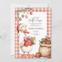 Winter Red Christmas Silly Goose Baby Shower Einladung
