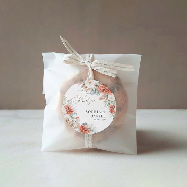 Winter Red Greenery Pinecone Wedding Sticker (Von Creator hochgeladen)