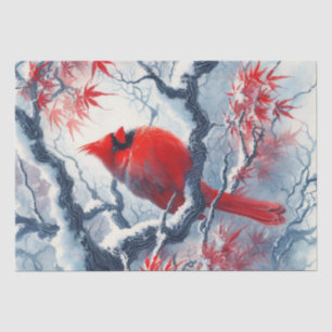 Winter Red Kardinal Bird Seidenpapier