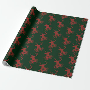 Winter Red Kariert Snowflakes Weihnachtsfest Geschenkpapier