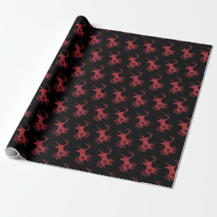 Winter Red Snowflakes Weihnachtsfest Geschenkpapier