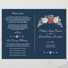 Winter Red White Blume Berries Hochzeitsprogramm