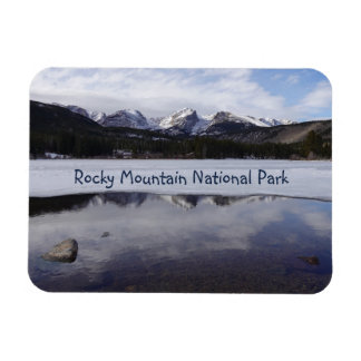 Winter Reflection Sprague Lake Rocky Mtn Natal Par Magnet