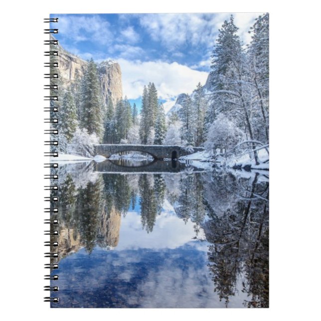 Winter-Reflexion bei Yosemite Notizblock (Vorderseite)