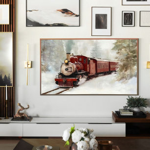 Winter-Reisezug-Druck   Samsung Frame TV Art Poster