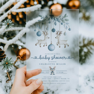 Winter Rentier Baby Dusche Einladung