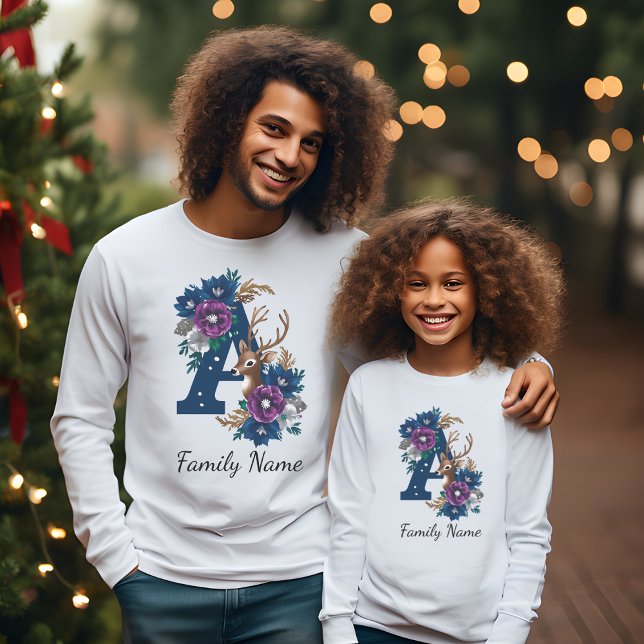 Winter Rentier Mit Monogramm Weihnachten Sweatshirt (Von Creator hochgeladen)