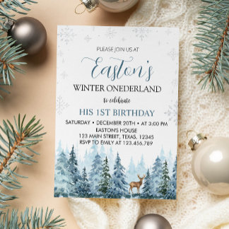 Winter Rentier Weihnachten Geburtstag Einladung