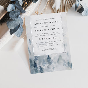 Winter Reverie Hochzeit Silber Folieneinladung
