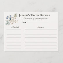 Winter-Rezeptkarte – Küchen-Stationery