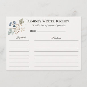 Winter-Rezeptkarte – Küchen-Stationery Ankündigung
