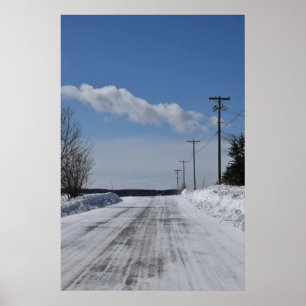 Winter Road Scenery QC, Kanada Poster