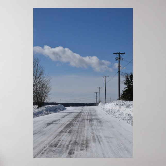 Winter Road Scenery QC, Kanada Poster (Vorne)