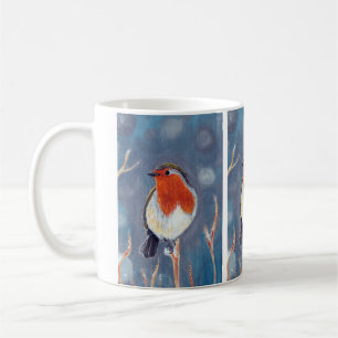 Winter Robin Painting Kaffeetasse