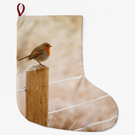 Winter Robin RedBrust Großer Weihnachtsstrumpf