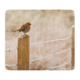 Winter Robin RedBrust Schneidebrett