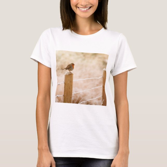 Winter Robin RedBrust T-Shirt (Vorderseite)