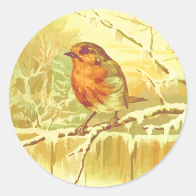 Winter Robin Umschlag Aufkleber (Vorderseite)