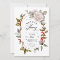 Winter Romance Floral und Evergreens Brautparty