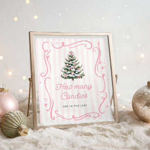 Winter-Rosa-Bogen-Baby-Party: Errate, wie viele Sü Poster