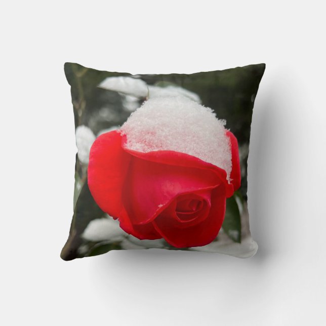 Winter Rose Throw Pillow  Kissen (Rückseite)