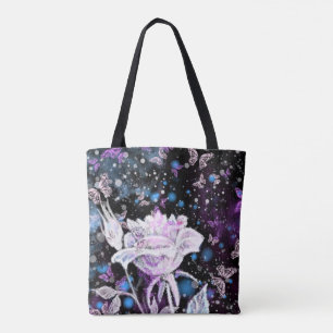 Winter Rose Tote Tasche mit Schmetterlingen