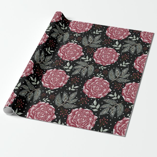 Winter-Rosenblume  Geschenkpapier (Ungerollt)