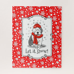 Winter (rot) Alte Englische Scheune (Grau 1) Niedl Puzzle