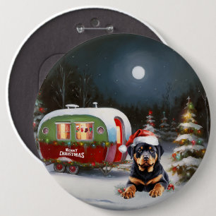 Winter Rottweiler Caravan Weihnachtsabenteuer Button
