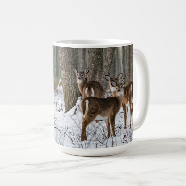 Winter-Rotwild Kaffeetasse (VorderseiteRechts)