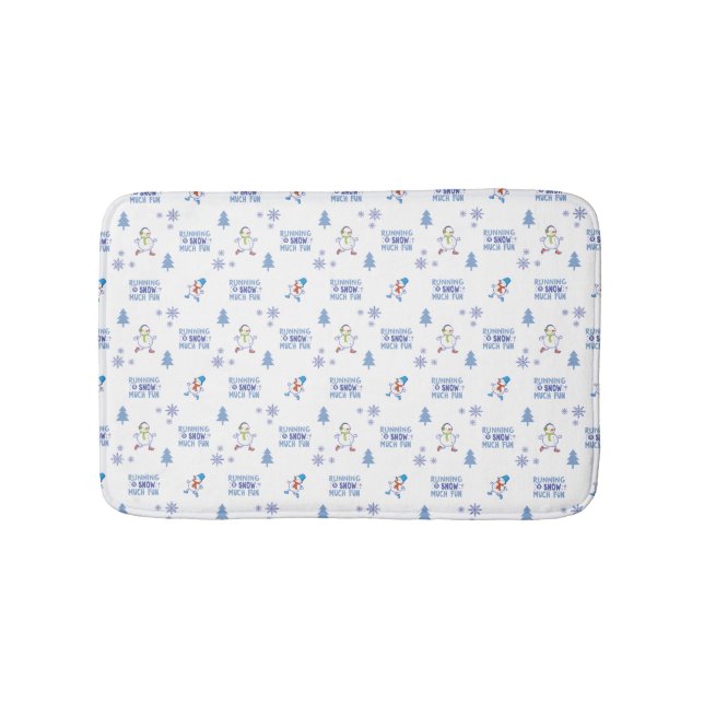 Winter Running - Snowman Weihnachtsbaum Badematte (Vorderseite)
