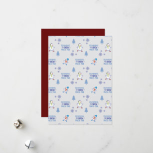 Winter Running - Snowman Weihnachtsbaum Feiertagskarte