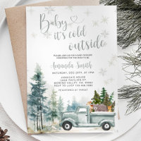 Winter Rustikale LKW Snowflakes Forest Baby Dusche