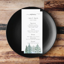 Winter Rustikale Pine Trees Lantern Botanische Hoc Menükarte